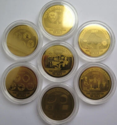 [K3880] Colección 7x 1/100 OZ 999er Oro Islas Salomón 2018-2019 Historia de Foto 1 de 4