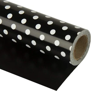 Reversible Wrapping Paper - Mini Roll - 17 Inch X 33 Feet - Black and Delicat... - Picture 1 of 3