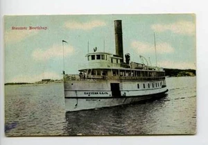 Boothbay Harbor ME Steam Ship 1909 Postcard - Picture 1 of 1