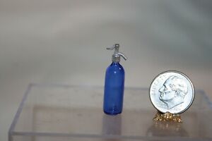 MKiniature Dollhouse Dieter Dorsch Germany Handblown Cobalt Blue Seltzer Bottle 