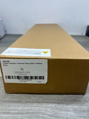 Signature Hardware 296444 Ceeley 24" Estante de Vidrio Templado, Latón Pulido Foto 1 de 2