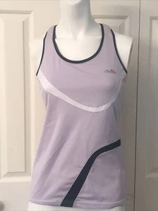 Ellesse Women Tennis Top Tank XS Purple Lavender Racerback Shelf Bra Black Trim - Picture 1 of 6