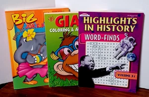 Lot of 3 Children's Activity Books Coloring, Dot to Dot, Word Search New - Picture 1 of 6