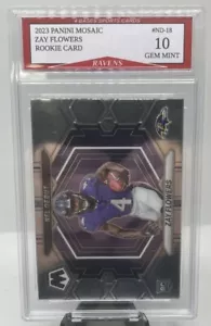 2023 Panini Mosaic Zay Flowers Baltimore Ravens Rookie Card #ND-18 Gem Mint 10! - Picture 1 of 2