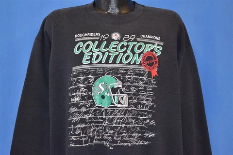 vtg 80s SASKATCHEWAN ROUGHRIDERS 1989 GREY CUP CHAMPS CFL FOOTBALL SWEATSHIRT L Cover