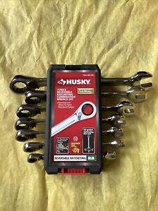 Husky 7 Piece Reversible Ratchet Wrench Set MM