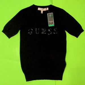New GUESS Los Angeles Women’s Short Sleeve T-Shirt Size SMALL Black w/Gold - Picture 1 of 12