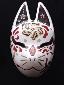 Komendo Full Face Fox Mask SHUKA L size "Habutae-bari" Kitsune Hand Made Painted - Picture 1 of 7