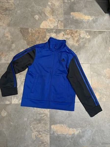 adidas boys full zip blue warm up jacket  8 EUC - Picture 1 of 4
