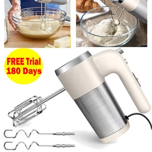 Hand Mixer Electric Whisk 2450W Kitchen Mixers 5 Speed Whipping Dough Cream Tool - Picture 1 of 18