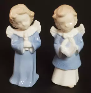 Schöne Engel Figuren hellblau Chor singende Kerze Hymne - Bild 1 von 8