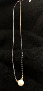 Sterling Silver with Pearl Kitty Pendant with Chain Coquette Whimsygoth Fairy - Picture 1 of 5