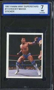1997 PANINI WWF SUPERSTAR STICKERS #113 THE ROCK (ROCKY MAIVIA) ISA 7 (RC *K5203 - Picture 1 of 2