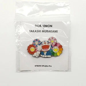 Takashi Murakami x Doraemon Pin Flowers + Cat Badge Brooch Cartoon Japan - Picture 1 of 2