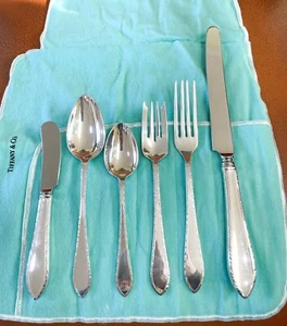 Tiffany & Co. Feather Edge Sterling Silver 11 6-pcs Place Settings Excellent - Picture 1 of 11