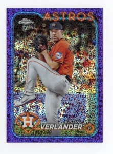 2024 Topps Justin Verlander raro refractor moteado púrpura #/299 Astros #62 - Imagen 1 de 2