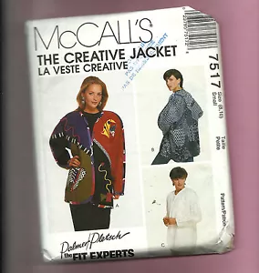 McCALLS Schnittmuster 7517 Creative Jacke Patmer/Pletsch ungeschnitten Gr. 8 10 hässlich - Bild 1 von 2