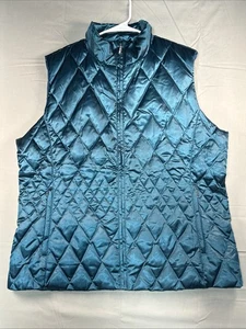 Chaleco acolchado Lands' End azul acolchado con aislamiento de plumas XL 18-20 para mujer - Imagen 1 de 11