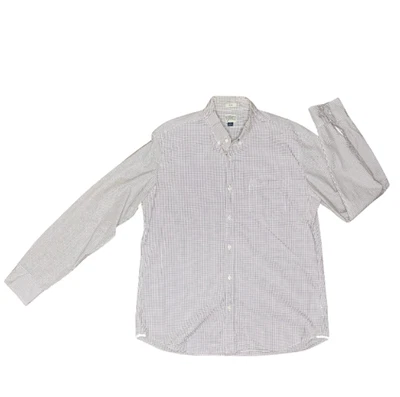 J.Crew Men's 2-Ply Cotton Checkered Button Up Poplin Shirt Size XL - Image 1 of 4