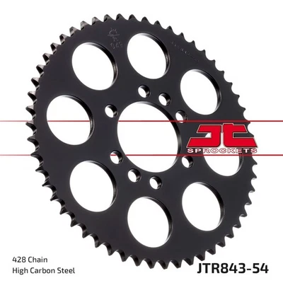 New JT Rear Sprocket 54/428 Black Fit Yamaha DT 80 LC 1983-1997 - Изображение 1 из 4