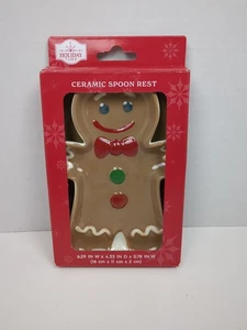 New Gingerbread Man Ceramic Christmas Spoon Rest  - Picture 1 of 2