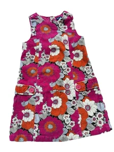 Gap Toddler 4 Floral 60’s Hippie Corduroy Sleeveless Jumper Dress Pink Floral - Picture 1 of 12