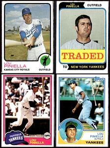 Lou Piniella 4 Card Lot - 1973 to '83 Topps - Yankees (EX-NM) - Picture 1 of 10