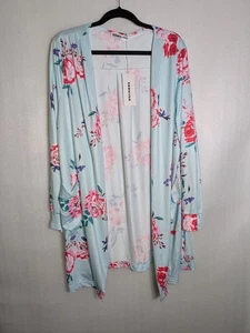 Ecowish Floral Lightweight Kimono House Robe Cover-up Women's XXL With Pockets - Picture 1 of 5