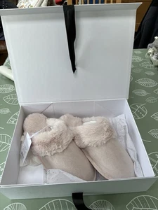 Brand New In Box White Company Pale Pink Microsuede Mule Size Medium - Picture 1 of 13
