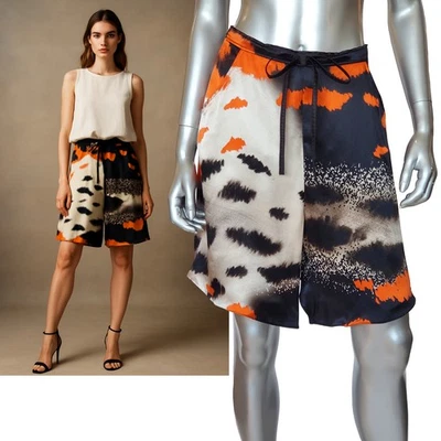 GIORGIO ARMANI SHORTS SILK PRINT DRAWSTRING WAIST $1,375 sz 40 US 4 - Image 1 of 4