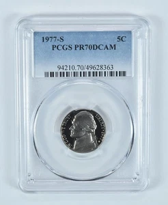 1977-S Jefferson Nickel PR70 DCAM PCGS Blue Label *0703 - Picture 1 of 5