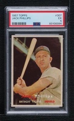 1957 Topps Scarce Series Jack Phillips #307 PSA 5 - Image 1 of 2