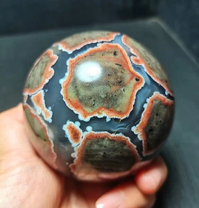 TOP 690g Natural Coloful Banded Agate  Sphere Ball Meditation Healing R1832 - Picture 1 of 10