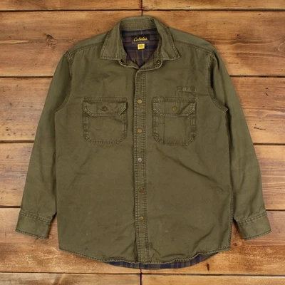 Camisa informal vintage Cabela's a presión M alta exterior para hombre manga larga verde lisa Foto 1 de 4