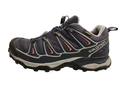 Salomon Womens X Ultra Gore-Tex Hiking Trail Running Shoes Blue Orange, Size 7.5 - Image 1 of 4