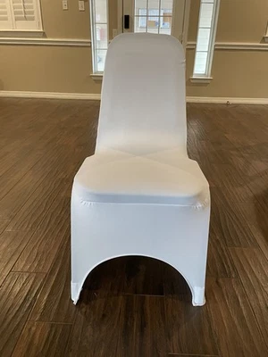 Spandex Chair Arched/Flat Covers Party Banquet White Polyester 30 FOR $35 - Image 1 of 4