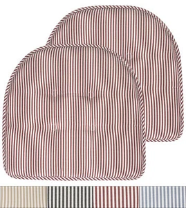 Pinstripe U Shaped Memory Foam Chair Pad 2, 4, 6 or 12 Pack - Picture 1 of 37