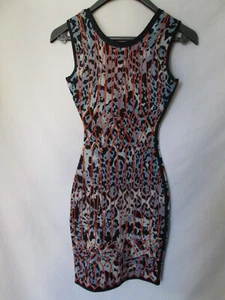 HERVE LEGER Sidney Caged Cheetah Animal Print Bodycon Dress Size XS - Picture 1 of 9