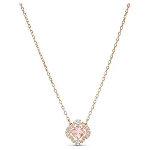 Swarovski Sparkling Dance Pink/Rose Gold-Tone Plated Clover Necklace 5514488 - Picture 1 of 8