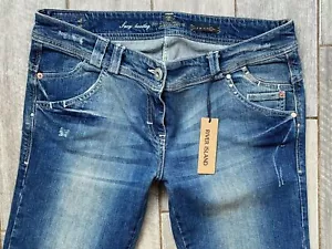 River Island sexy bootleg bootcut Ladies jeans Vintage gems Y2K 16 R W36 L32 - Picture 1 of 4