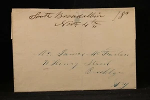 New York: South Broadalbin 1830s Stampless Cover, DPO Fulton/Montgomery Co - Picture 1 of 2