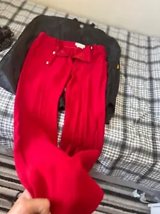 ALEXANDER MCQUEEN Red Wool & Silk Pants trousers Size I 42 UK 10 US 6 - Picture 1 of 4
