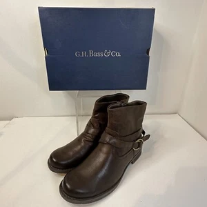 G.H. Bass & Co Zabrina dunkelbraune Kunstleder Stiefeletten Schuh Damen 8M - Bild 1 von 13