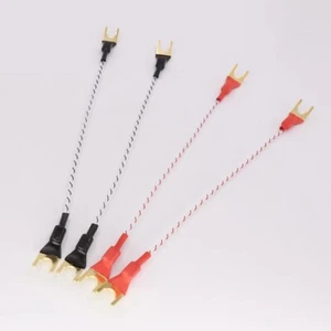 4PCS HiFi Silver Plated Speaker Jumper Cable Banana Y Spade Audio Bridge Cord - Picture 1 of 13