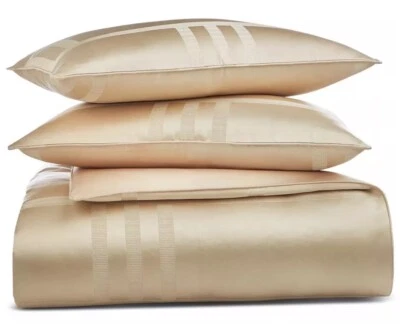 Juego de edredón Hotel Collection Structure King 3 piezas dorado nuevo Foto 1 de 3