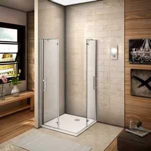Duschkabine Eckeinstieg Duschtür Duschabtrennung Scharniertür Dusche Duschwand - Bild 1 von 30