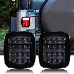 2Pcs For Jeep Wrangler YJ TJ CJ JK 16LED Rear Tail Lights Turn Stop Reverse Lamp - Picture 1 of 12