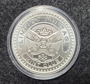Intaglio Mint Club #3 Logo Hand Engraved Die BU 1 oz Silver Round 500 Minted - Picture 1 of 2