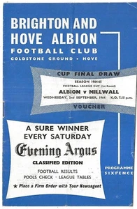 Football Programme BRIGHTON & HOVE ALBION v MILLWALL Sept 1964 FLC - Picture 1 of 1