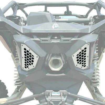 WHITE Powdercoat CAN-AM X3 Custom CNC 6061 Billet Rear Grille Bezels USA Made  - Image 1 of 4